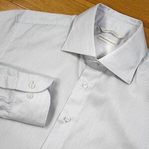 SUITSUPPLY Slim Fit Egyptian Cotton Traveller Dress Shirt Pin Stripe 15 3/4